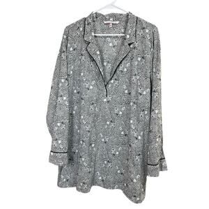 Victoria's Secret Animal Print Women's Night Gown Black White XL